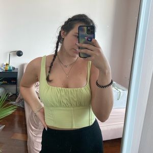 MorningMist Green Ruched Top